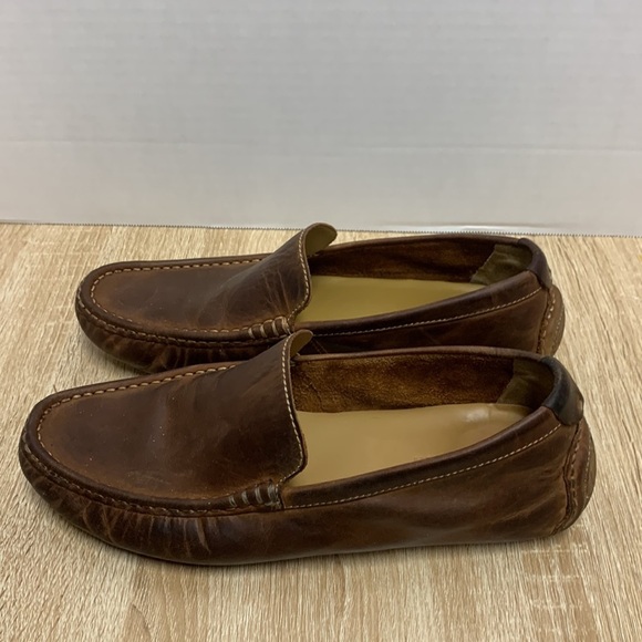 Men's Brown Leather Driving Shoes Loafers 9W EE wide - Picture 5 of 8